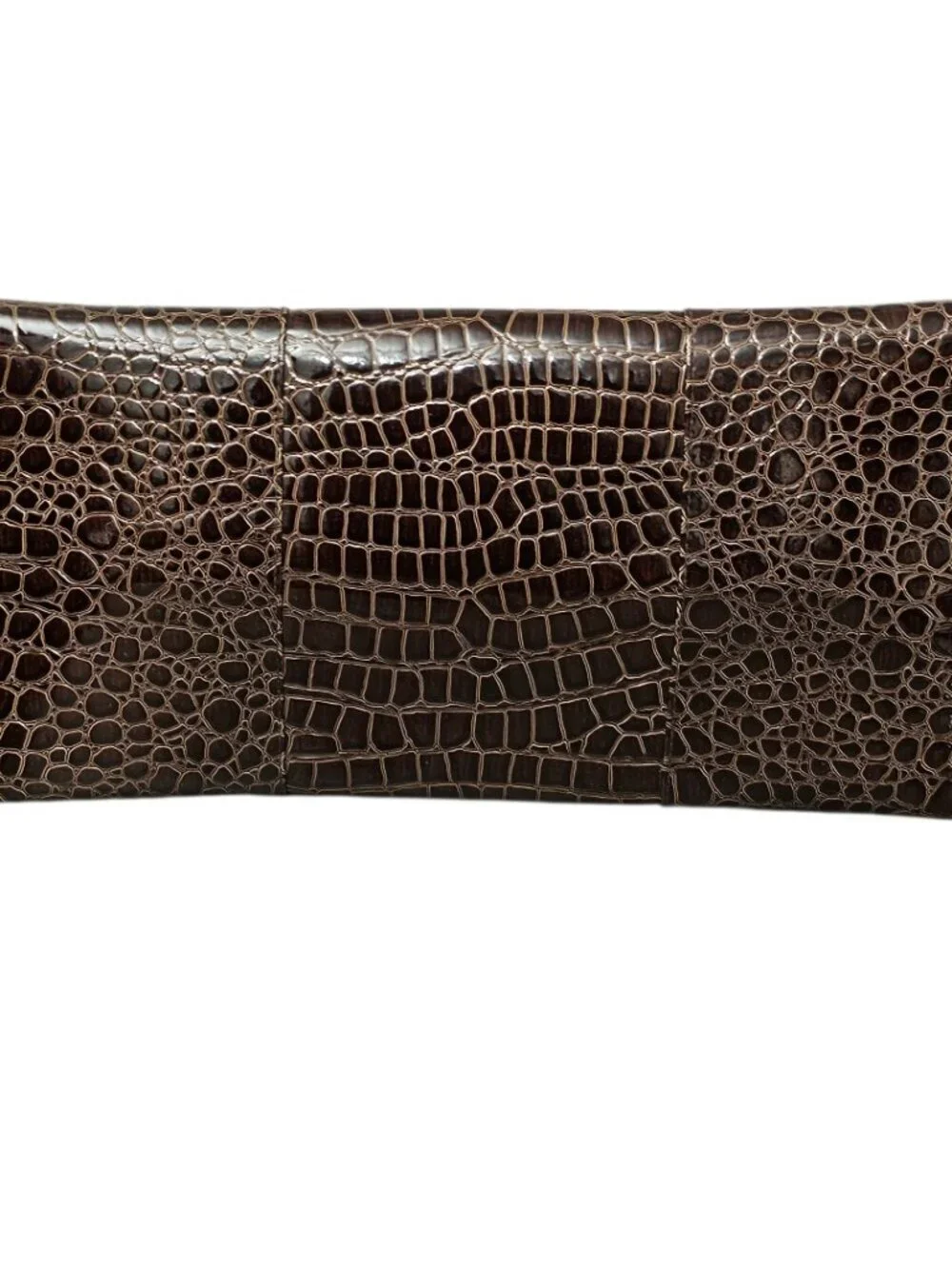 Cato New Envelope Clutch Croc Embossed Vegan Leather Large Brown Shoulder Bag